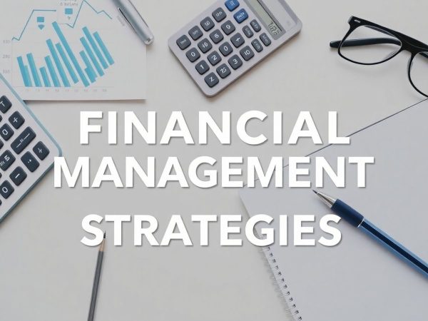 Birou organizat cu unelte financiare si un calculator.